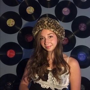 Cheetah fur pillbox hat